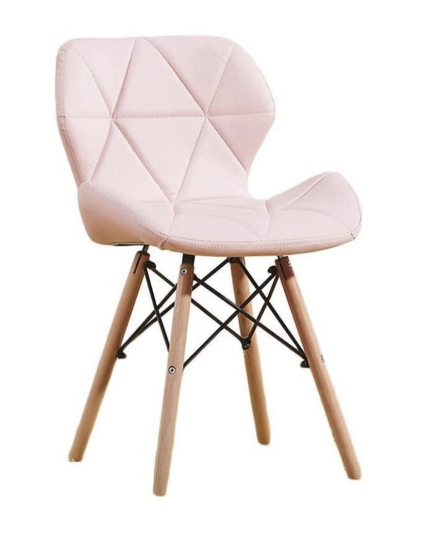 COMEDOR CAMILA MESA REDONDA DE VIDRIO EAMES 80CM + 4 SILLAS RADAR ROSA - 3
