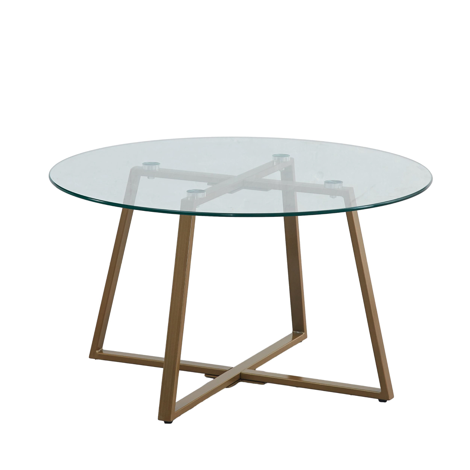 MESA CENTRO HABITA2 VIDRIO 80CM GOLD - 1