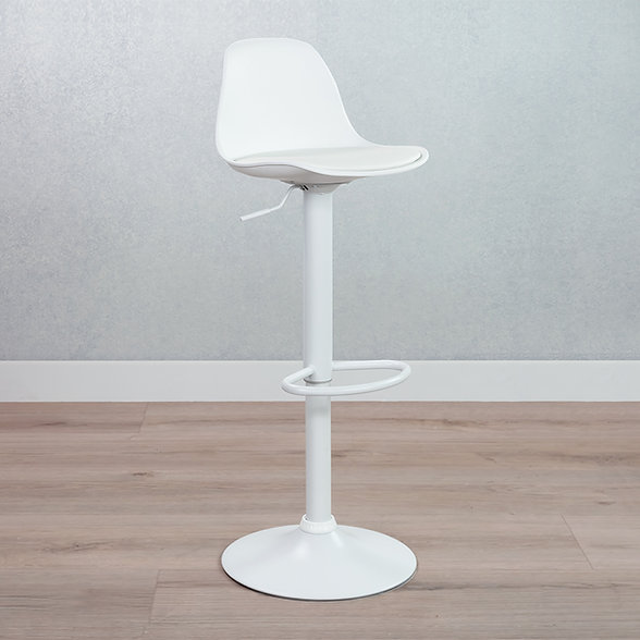TABURETE HABITA2 BLANCO BAR ALTURA REGULABLE ELEGANTE MOBY - 2