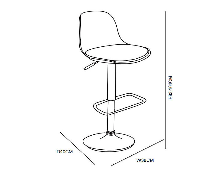 TABURETE HABITA2 BLANCO BAR ALTURA REGULABLE ELEGANTE MOBY - 3