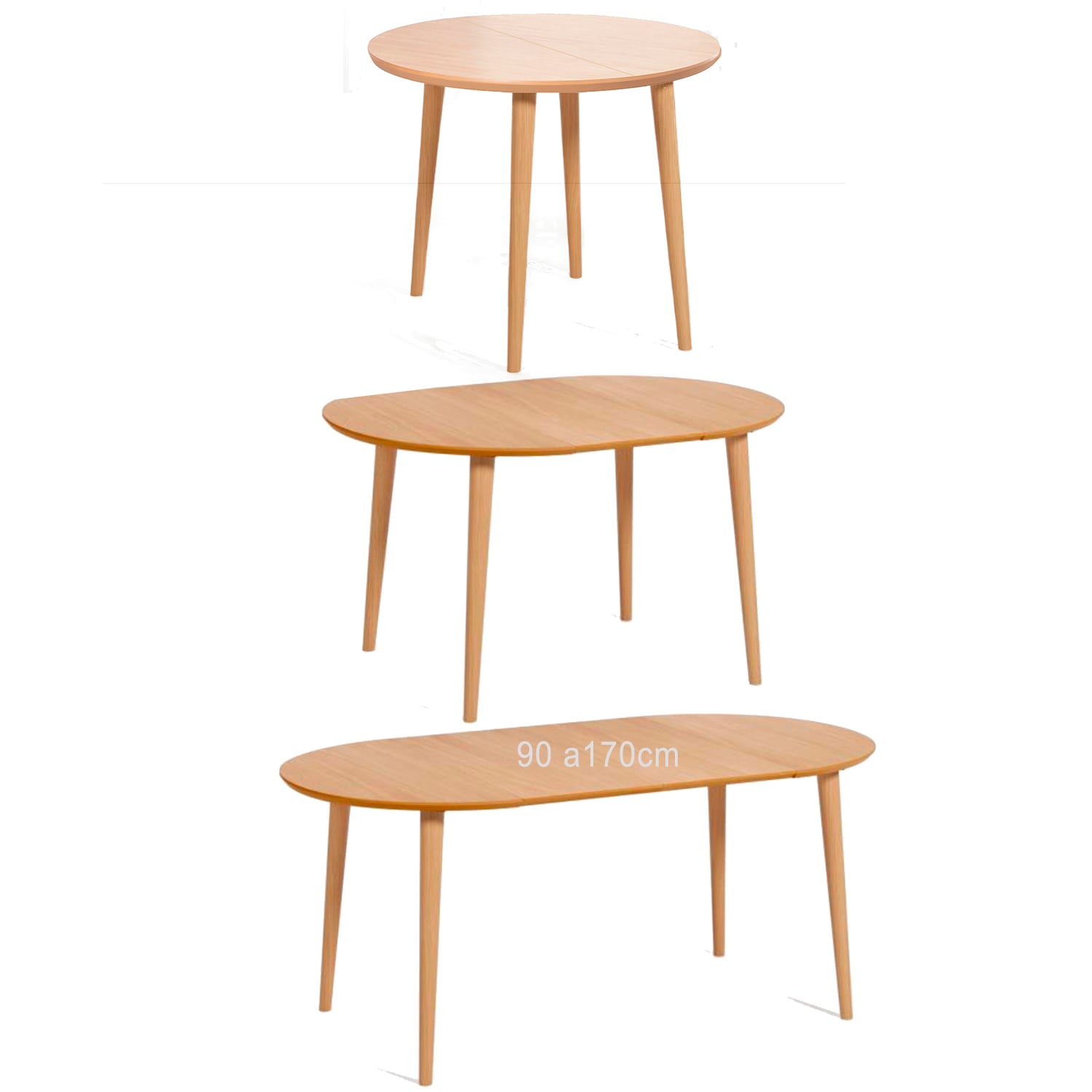 MESA HABITA2 EXTENSIBLE 100 140 Y 180 CM MADERA - 1