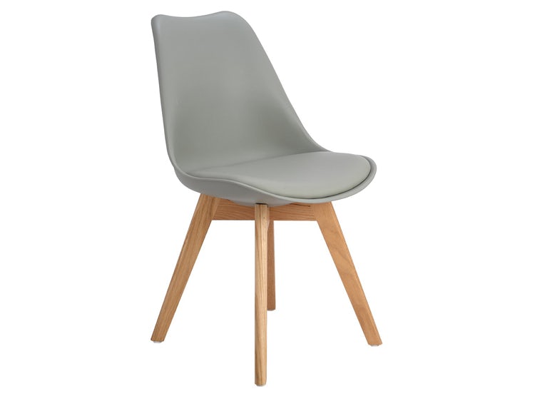 JUEGO COMEDOR HABITA2 BIANCA MESA RECTANGULAR X 140X80CM + 4 SILLAS TULIP GRIS ACERO - 4