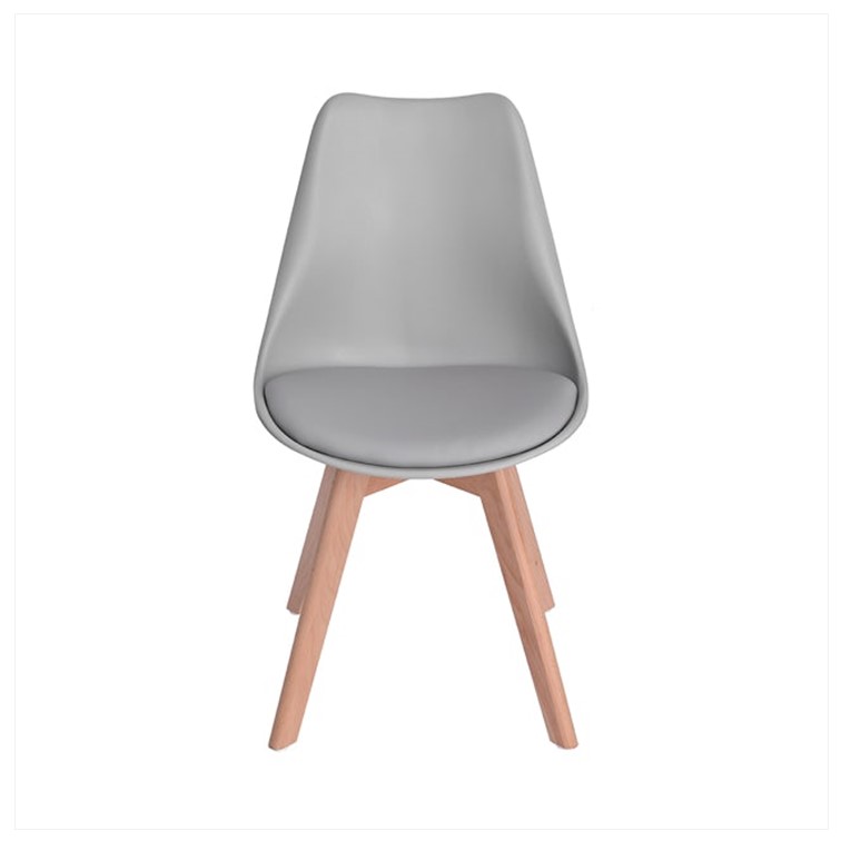 JUEGO COMEDOR HABITA2 BIANCA MESA RECTANGULAR X 140X80CM + 4 SILLAS TULIP GRIS ACERO - 5