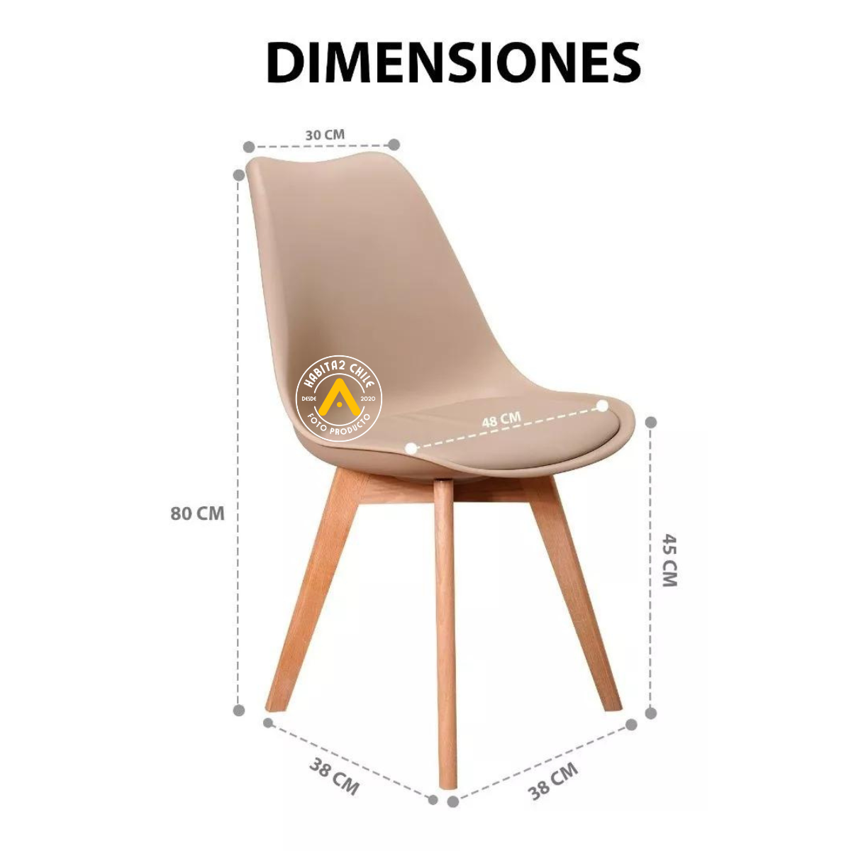 COMEDOR BIANCA MESA RECTANGULAR X 140X80CM + 4 SILLAS TULIP BEIGE - 5