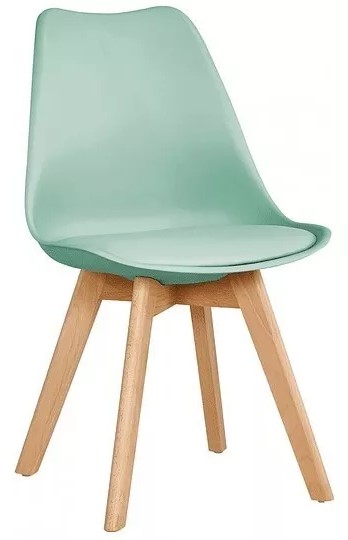JUEGO COMEDOR HABITA2 BIANCA MESA RECTANGULAR X 140X80CM + 4 SILLAS TULIP MENTA ACERO - 4