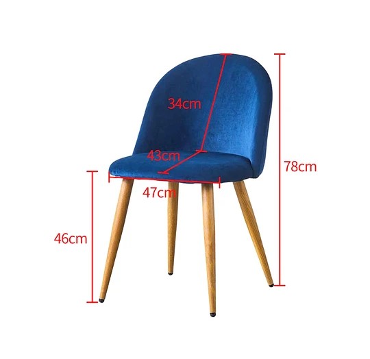 PACK HABITA2 FELPA AZUL 4 SILLA NORDIC ACOLCHADA DE TERCIOPELO - 2