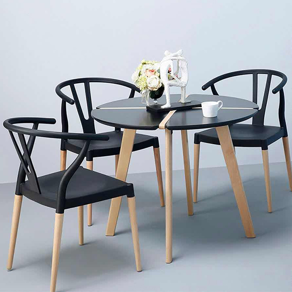 PACK HABITA2 NEGRO 4 SILLA WISHBONE ESTILO NÓRDICO COMEDOR O TERRAZA - 3