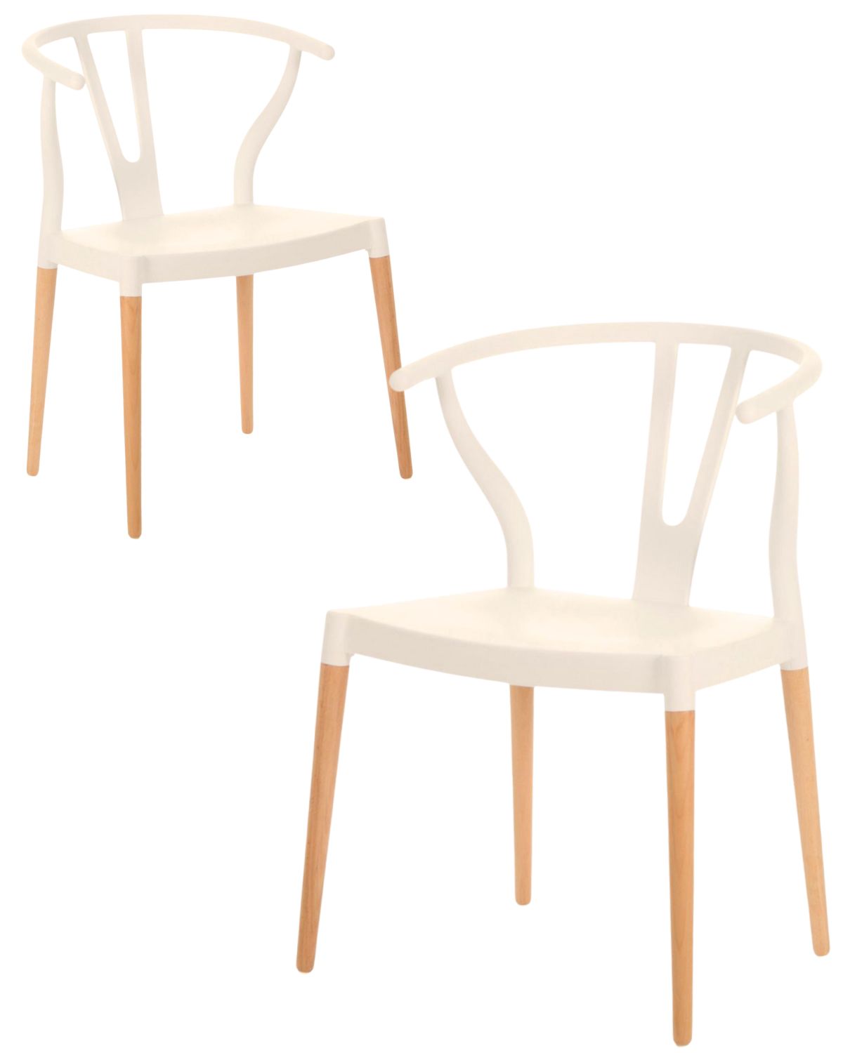 PACK HABITA2 BEIGE 2 SILLA WISHBONE ESTILO NÓRDICO COMEDOR O TERRAZA - 1