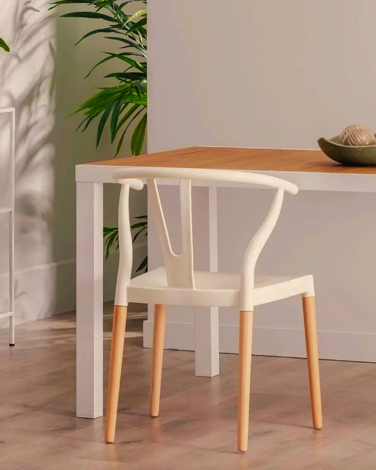 PACK HABITA2 BEIGE 2 SILLA WISHBONE ESTILO NÓRDICO COMEDOR O TERRAZA - 2