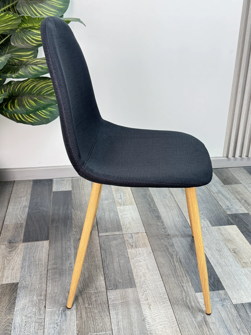 PACK 4 SILLA DE COMEDOR TRENDYTOP LINO ACOLCHADA - NEGRA - 6