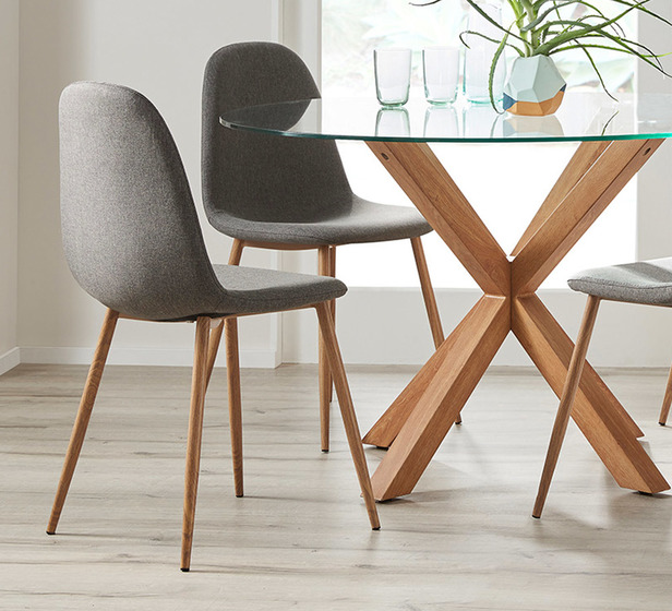 PACK 6 SILLA DE COMEDOR TRENDYTOP LINO ACOLCHADA - GRIS - 4