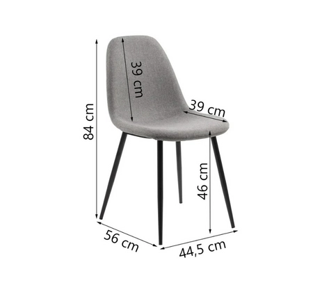 SILLA DE COMEDOR HABITA2 TERCIOPELO GRIS TRENDY ACOLCHADA - 3