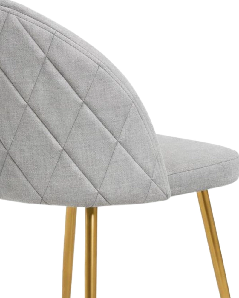 PACK HABITA2 LINO GRIS 4 SILLA SITIAL TELA NORDIC PATAS METÁLICAS DORADAS - 4