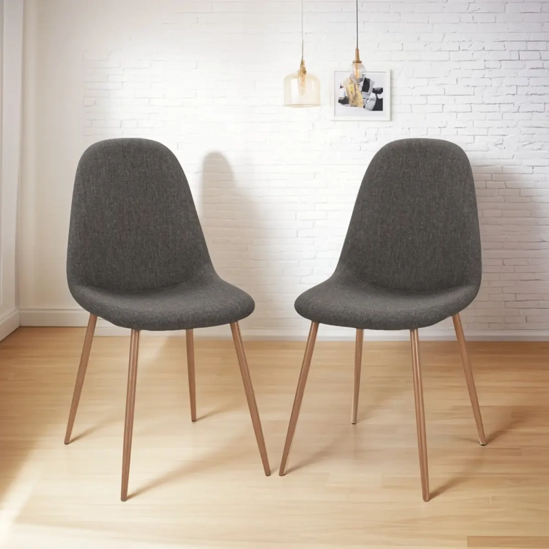 PACK HABITA2 TERCIOPELO GRIS 2 SILLA DE COMEDOR TRENDY ACOLCHADA - 1