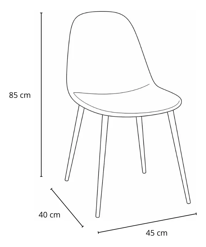 PACK HABITA2 TERCIOPELO GRIS 2 SILLA DE COMEDOR TRENDY ACOLCHADA - 3