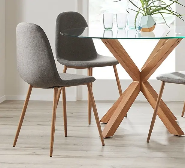 PACK HABITA2 TERCIOPELO GRIS 2 SILLA DE COMEDOR TRENDY ACOLCHADA - 4