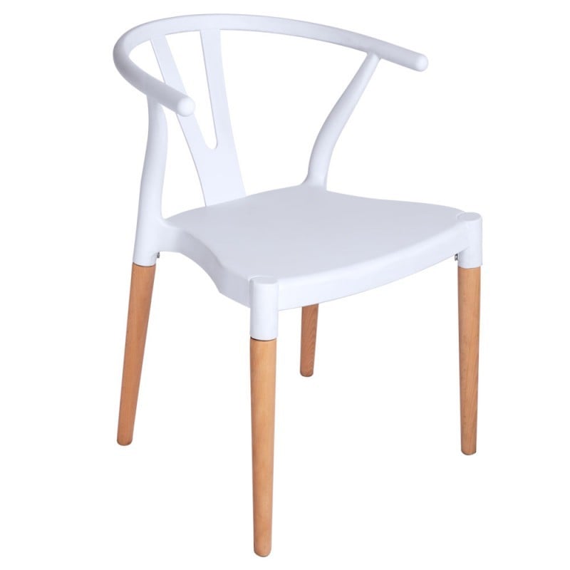 SILLA HABITA2 BLANCO WISHBONE ESTILO NÓRDICO COMEDOR O TERRAZA - 1