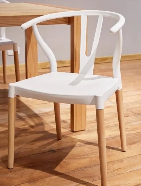 SILLA HABITA2 BLANCO WISHBONE ESTILO NÓRDICO COMEDOR O TERRAZA - 2