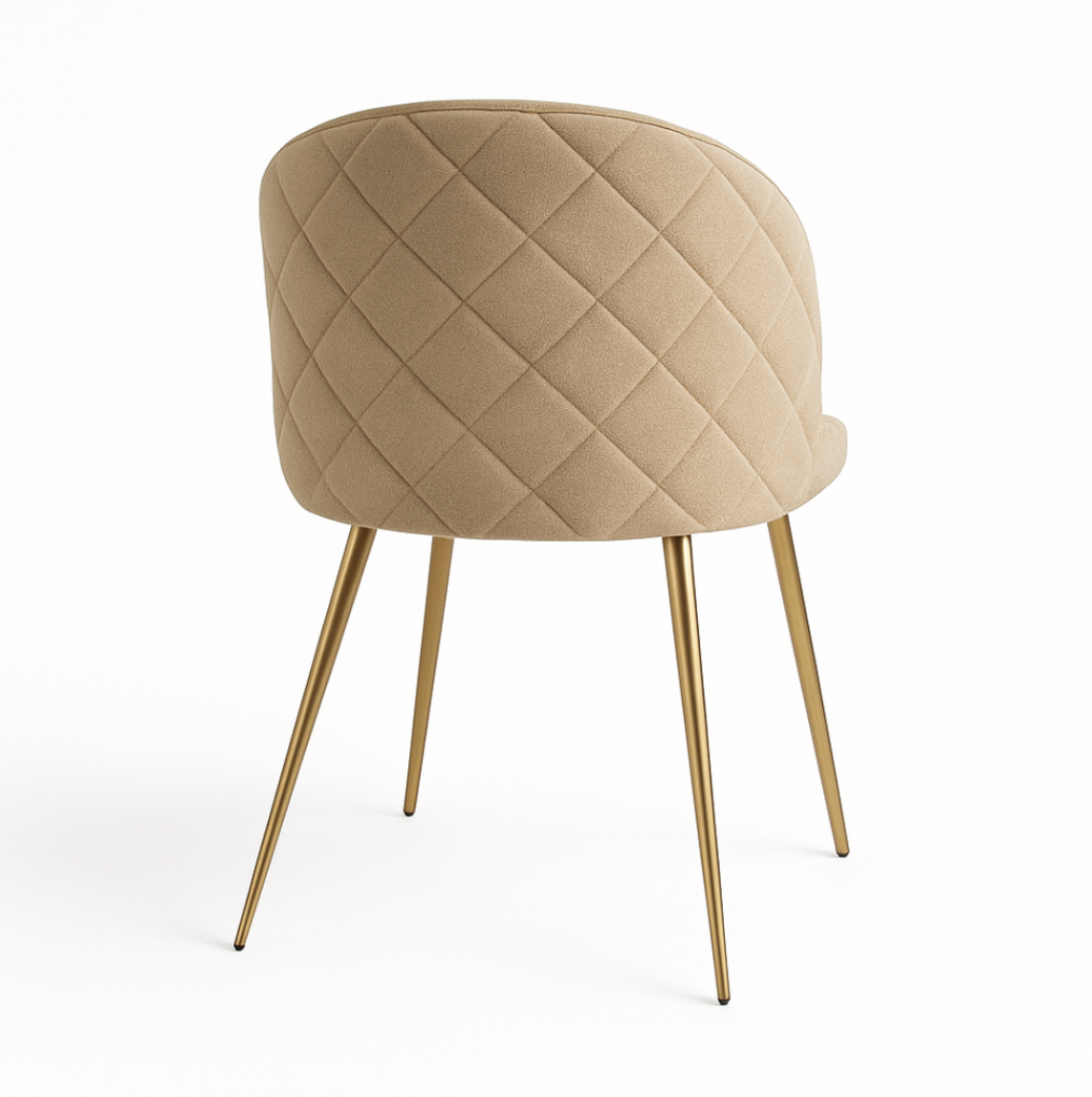 SILLA SITIAL TELA LINO NORDIC BEIGE PATAS METÁLICAS DORADAS BEIGE - 2