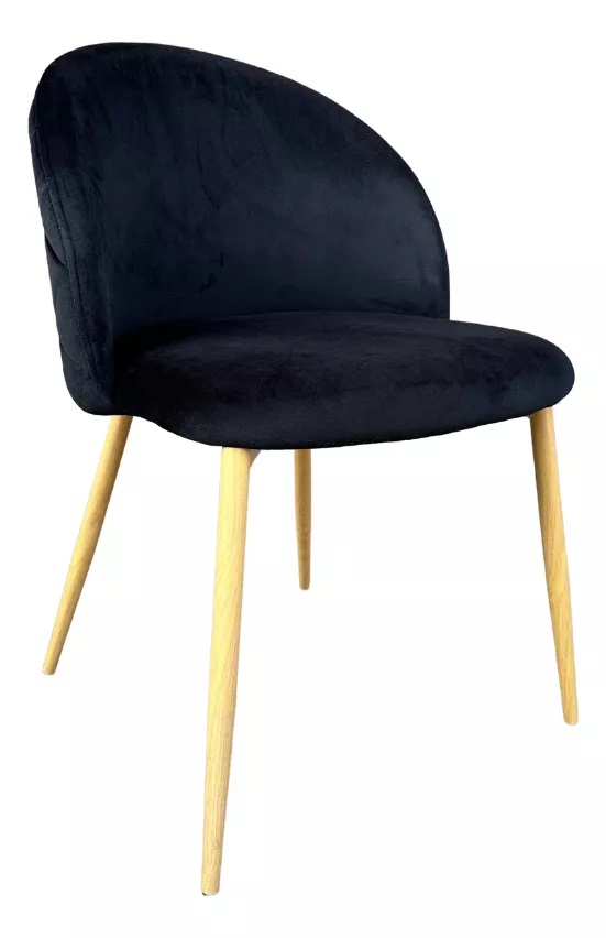 SILLA HABITA2 FELPA NEGRO NORDIC ACOLCHADA DE TERCIOPELO - 1