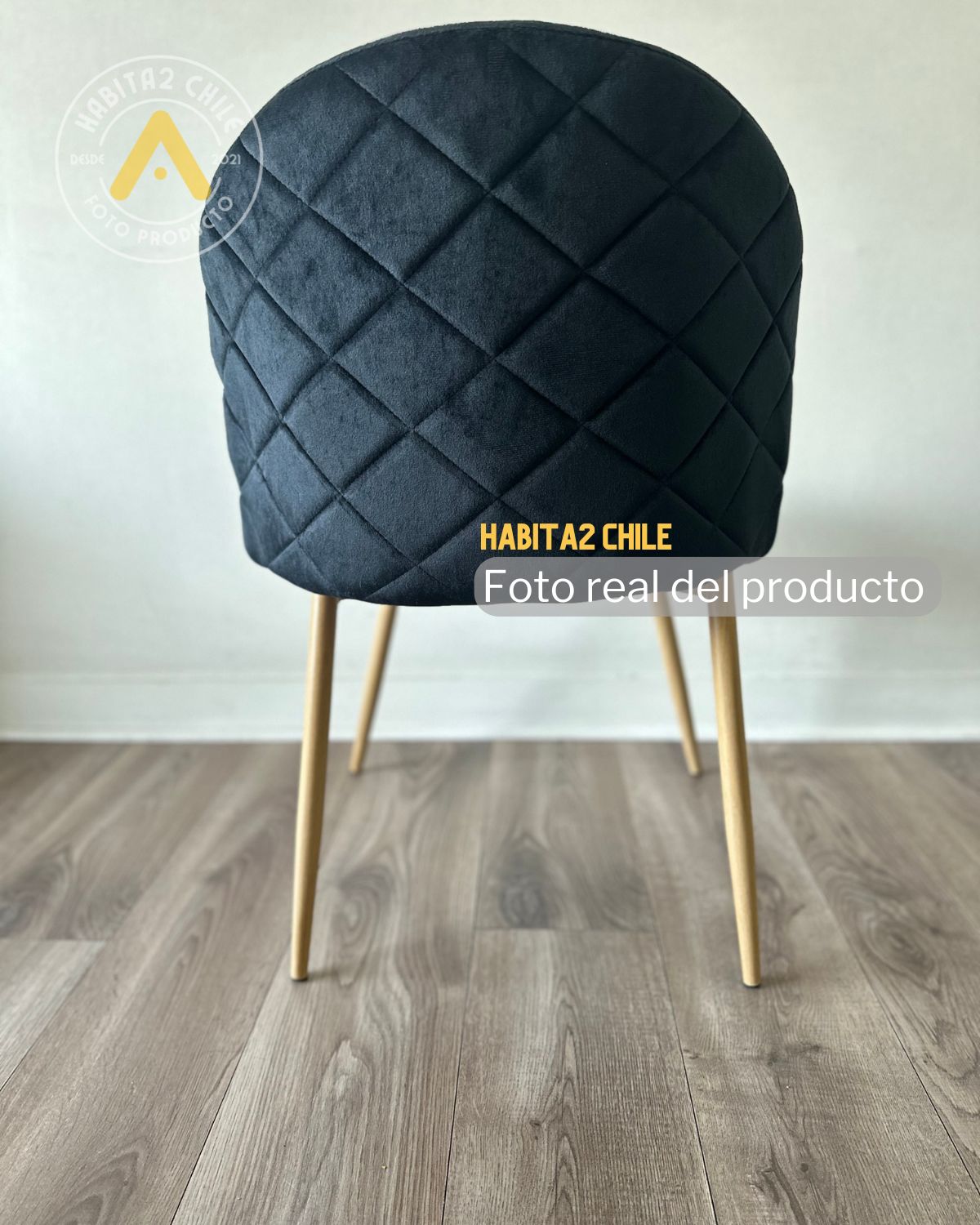 SILLA HABITA2 FELPA NEGRO NORDIC ACOLCHADA DE TERCIOPELO - 3
