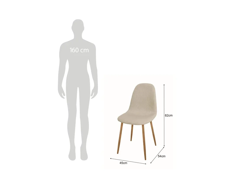 PACK 6 SILLA DE COMEDOR TRENDYTOP LINO ACOLCHADA BLANCO HUESO - 3