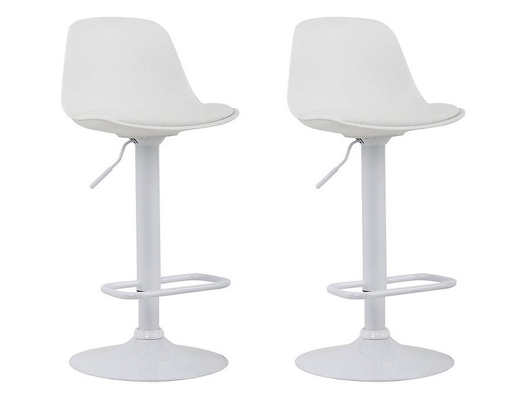 PACK HABITA2 BLANCO 2 TABURETE DE BAR ALTURA REGULABLE ELEGANTE MOBY - 1