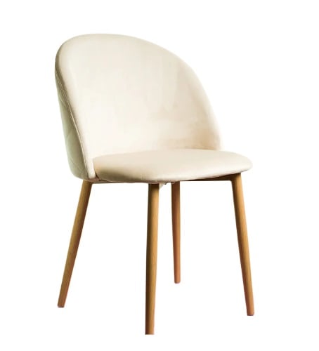 SILLA NORDIC ACOLCHADA DE TERCIOPELO - BEIGE - 1
