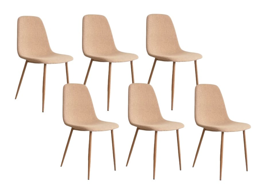 PACK 6 SILLA DE COMEDOR TRENDYTOP LINO ACOLCHADA BEIGE - 1