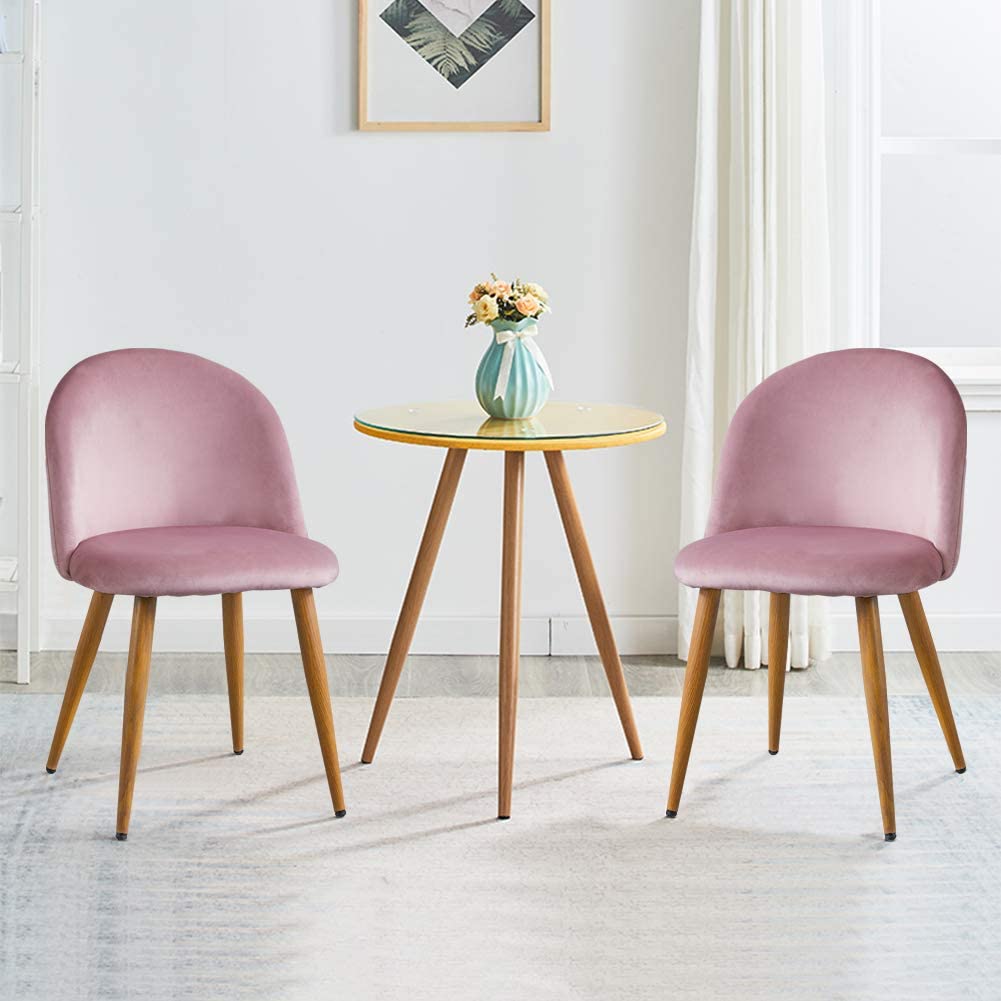 PACK 2 SILLA NORDIC ACOLCHADA DE TERCIOPELO ROSA - 3