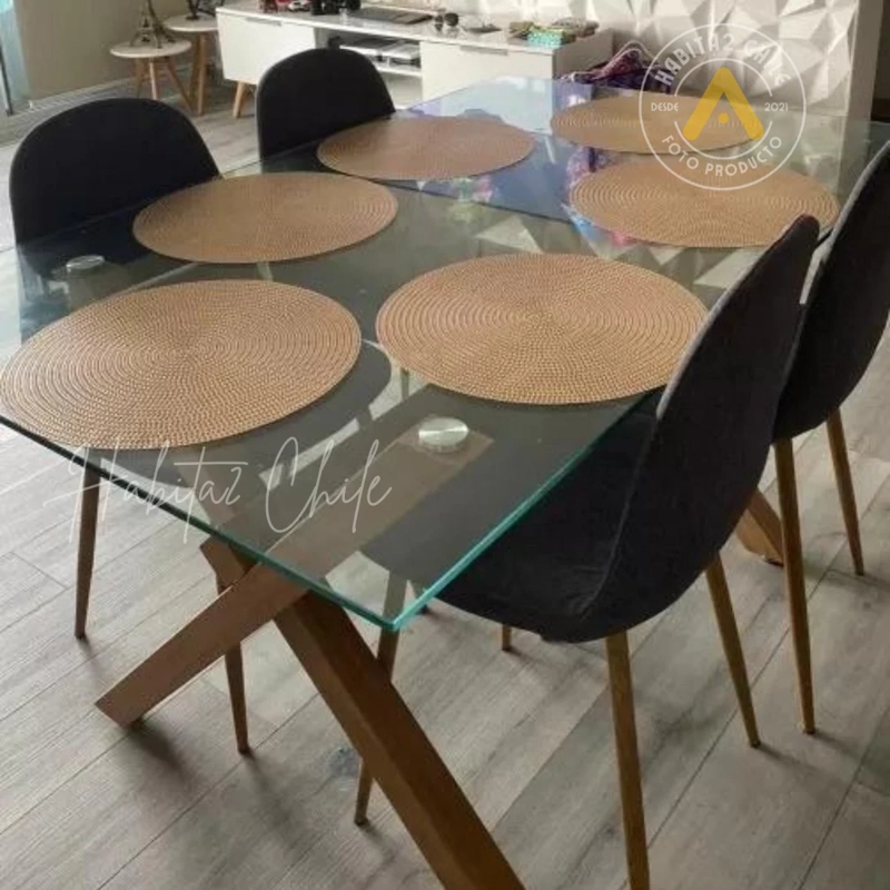 PACK 6 SILLA DE COMEDOR TRENDYTOP LINO ACOLCHADA - NEGRA - 5