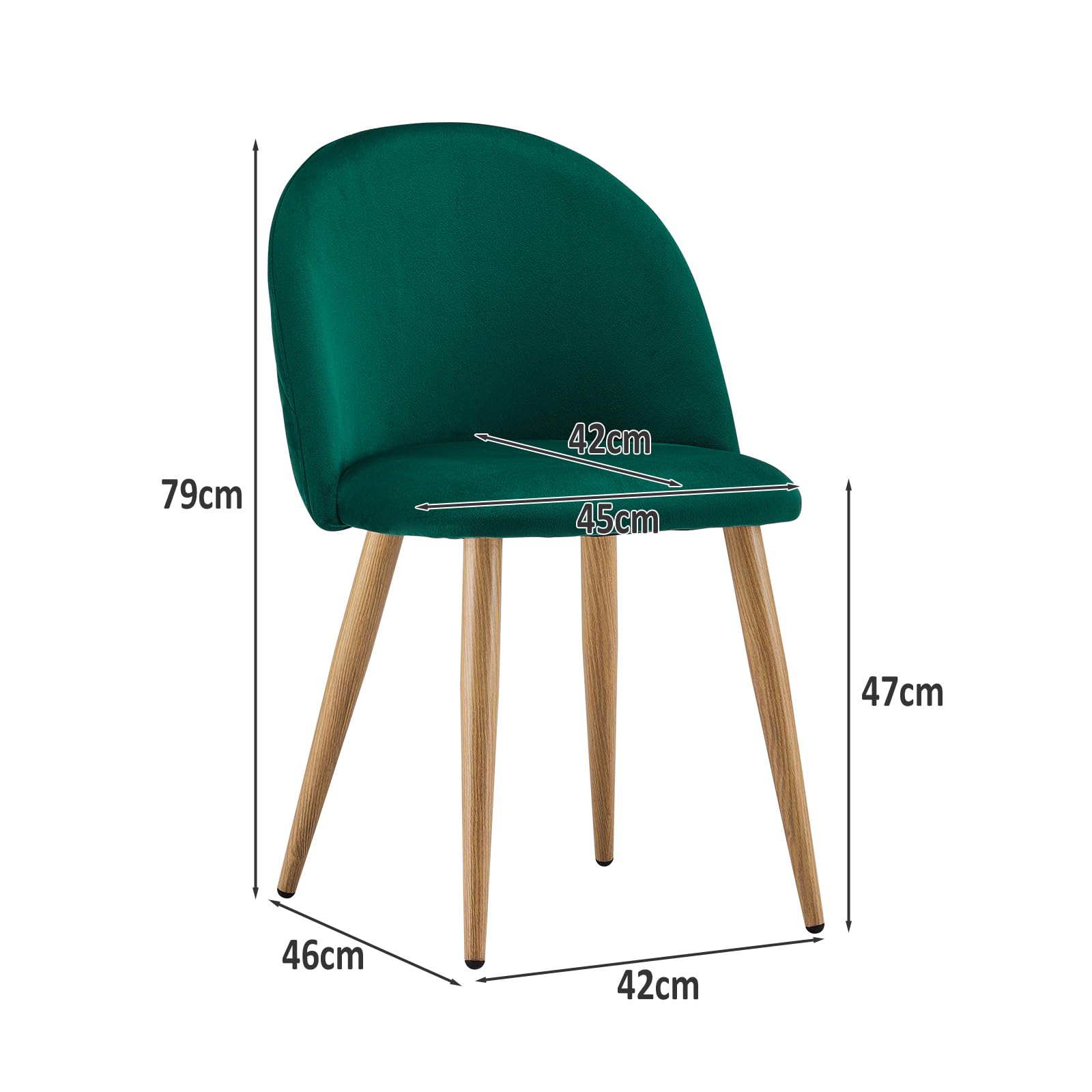 PACK HABITA2 FELPA VERDE 2 SILLA NORDIC ACOLCHADA DE TERCIOPELO - 2