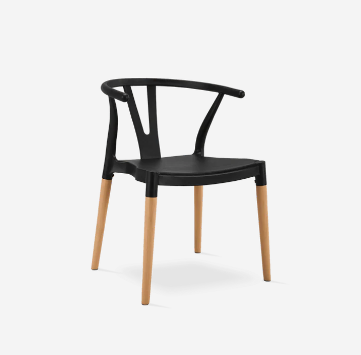 SILLA HABITA2 NEGRO WISHBONE ESTILO NÓRDICO COMEDOR O TERRAZA - 1