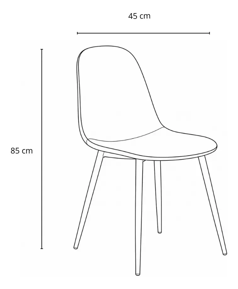 PACK HABITA2 TERCIOPELO GRIS 4 SILLA DE COMEDOR TRENDY ACOLCHADA - 3