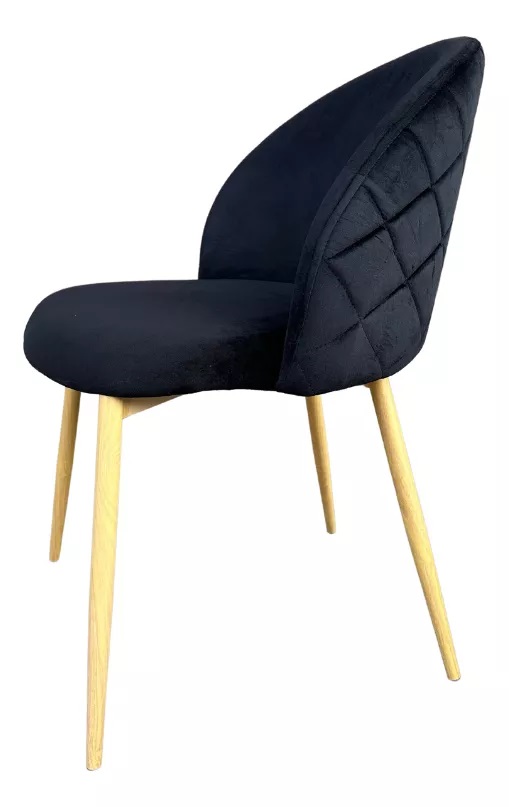 PACK HABITA2 FELPA NEGRO 4 SILLA NORDIC ACOLCHADA DE TERCIOPELO - 2