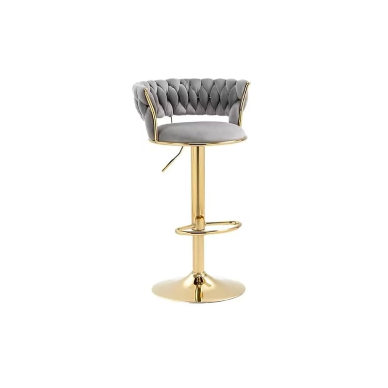 TABURETE PISO BAR QUEEN BASE COLOR DORADO - GRIS - 1
