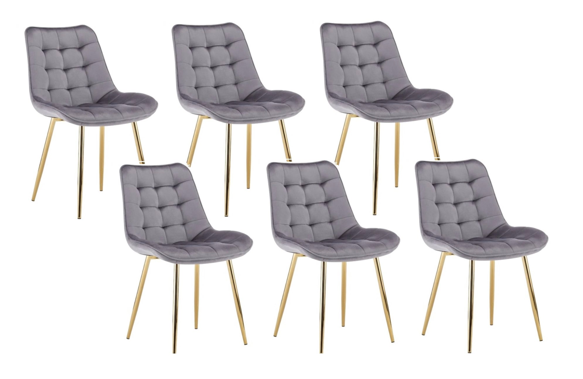 PACK 6 SILLA O SITIAL ROMA DE FELPA PARA COMEDOR O LIVING - GRIS - 1