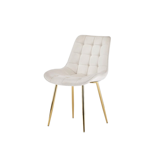 SILLA O SITIAL ROMA DE FELPA PARA COMEDOR O LIVING - BEIGE - 1
