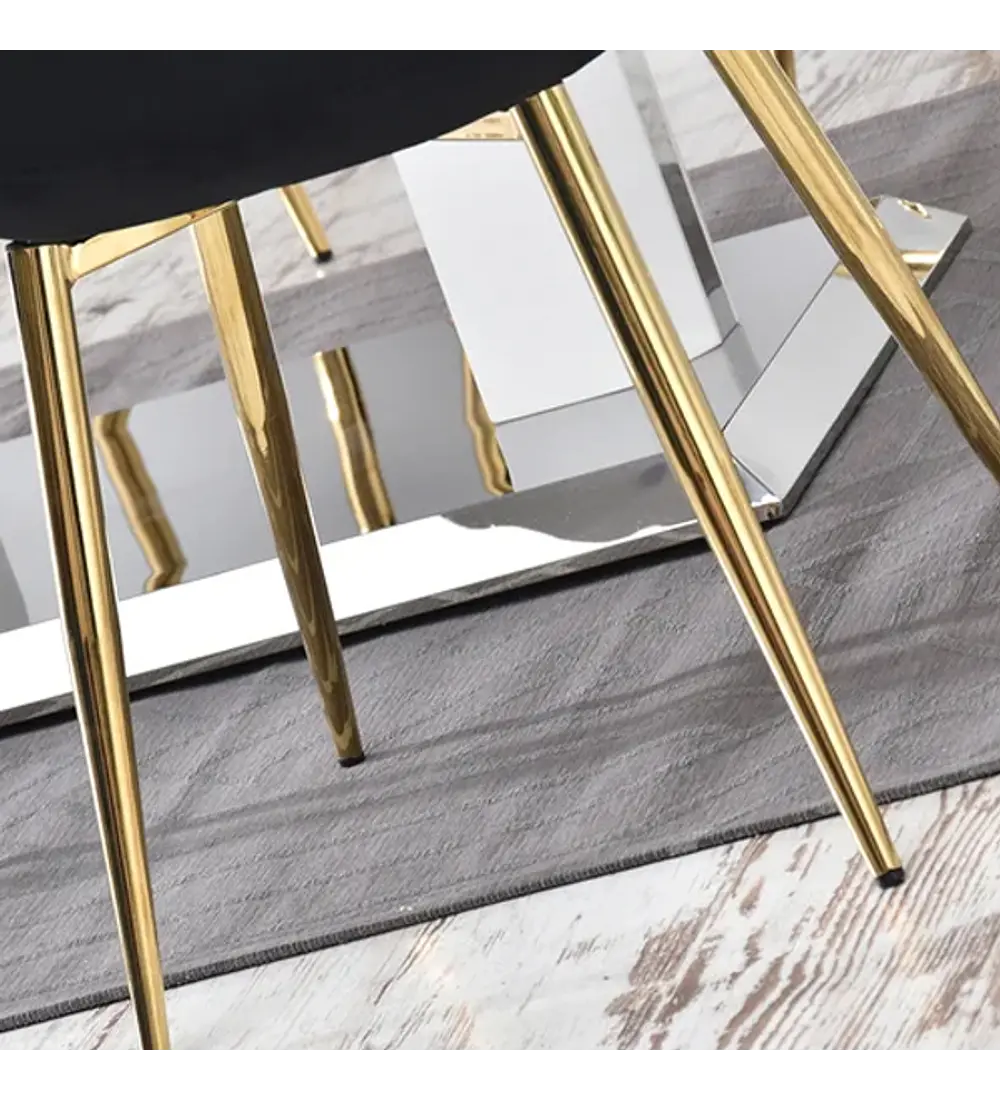 PACK 4 SILLA O SITIAL ROMA DE FELPA PARA COMEDOR O LIVING - NEGRO - 4