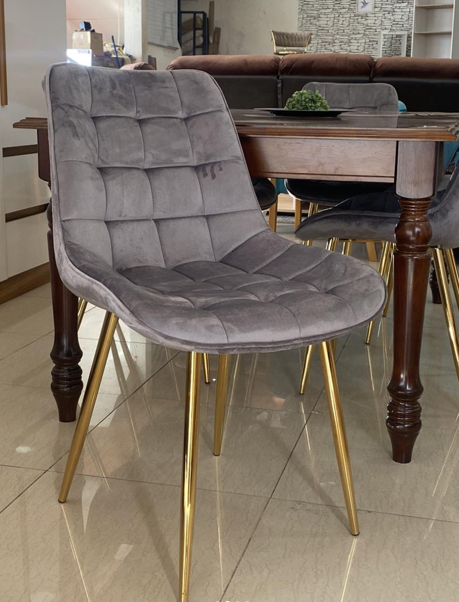 PACK 4 SILLA O SITIAL ROMA DE FELPA PARA COMEDOR O LIVING - GRIS - 2