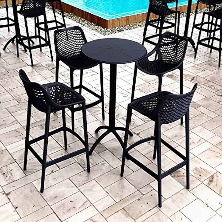PACK HABITA2 NEGRO 2 TABURETE DE BAR TERRAZA 75 CM CITY POLIPROPILENO - 3