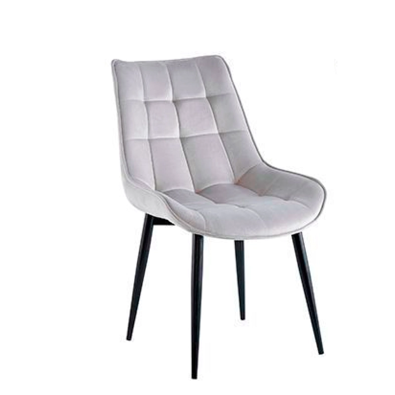 SILLA O SITIAL CUADROS DE FELPA PARA COMEDOR O LIVING - GRIS - 1