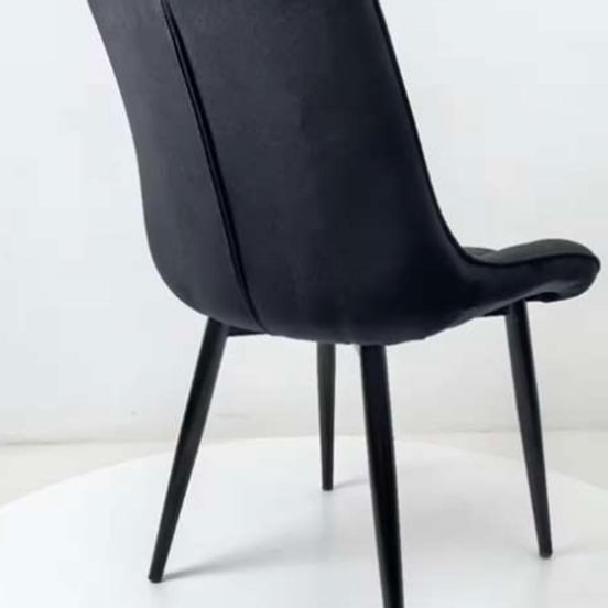 PACK 6 SILLA O SITIAL CUADROS DE FELPA PARA COMEDOR O LIVING NEGRO - 3