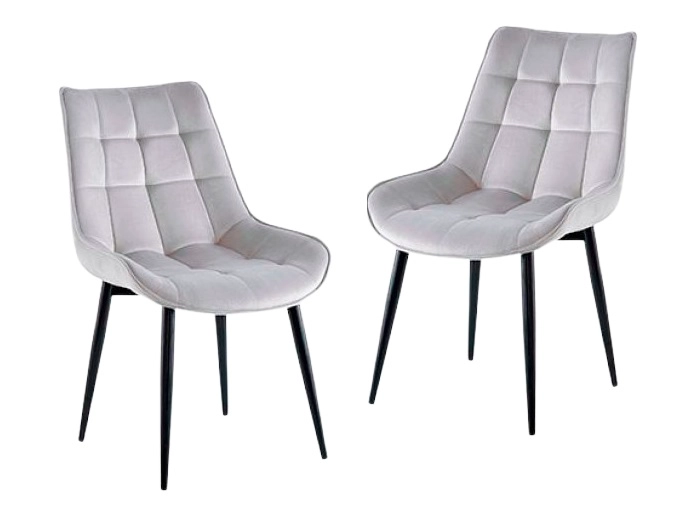 PACK 2 SILLA O SITIAL CUADROS DE FELPA PARA COMEDOR O LIVING - GRIS - 1