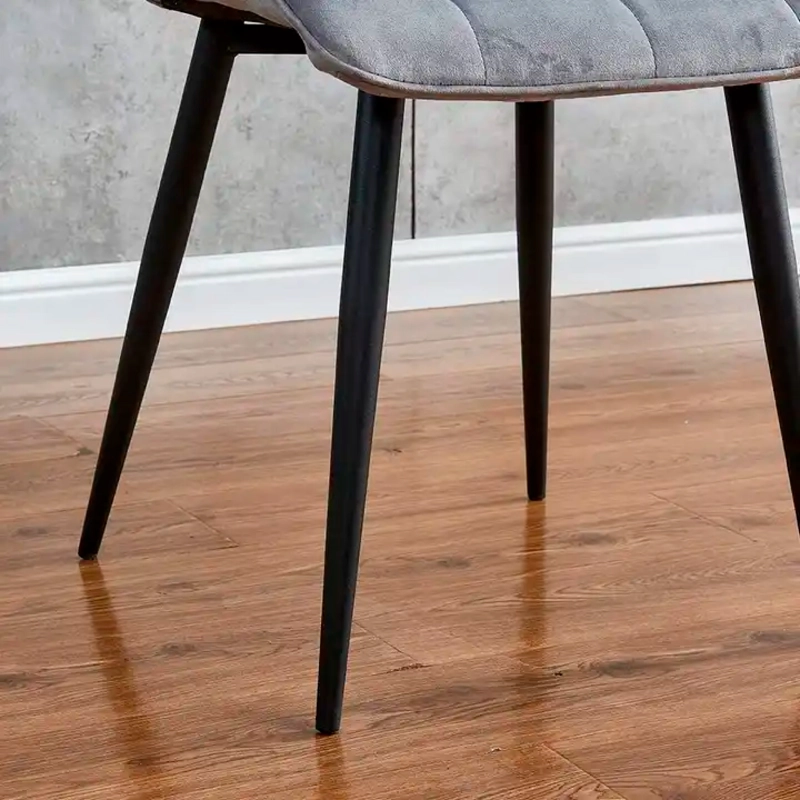 PACK 6 SILLA O SITIAL CUADROS DE FELPA PARA COMEDOR O LIVING GRIS - 2