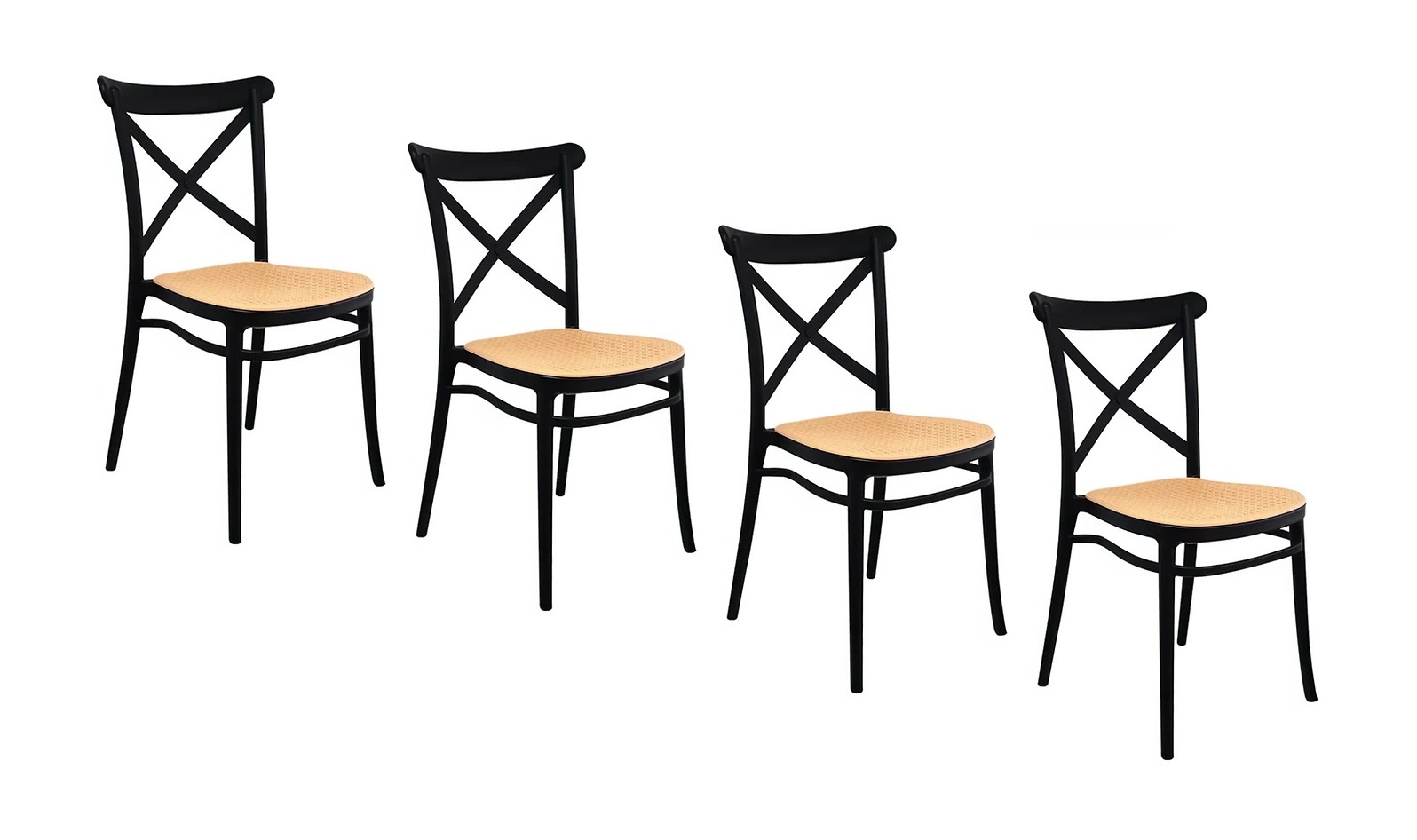 PACK HABITA2 NEGRO 4 SILLA CROSSBACK POLIPROPILENO TOP - 1