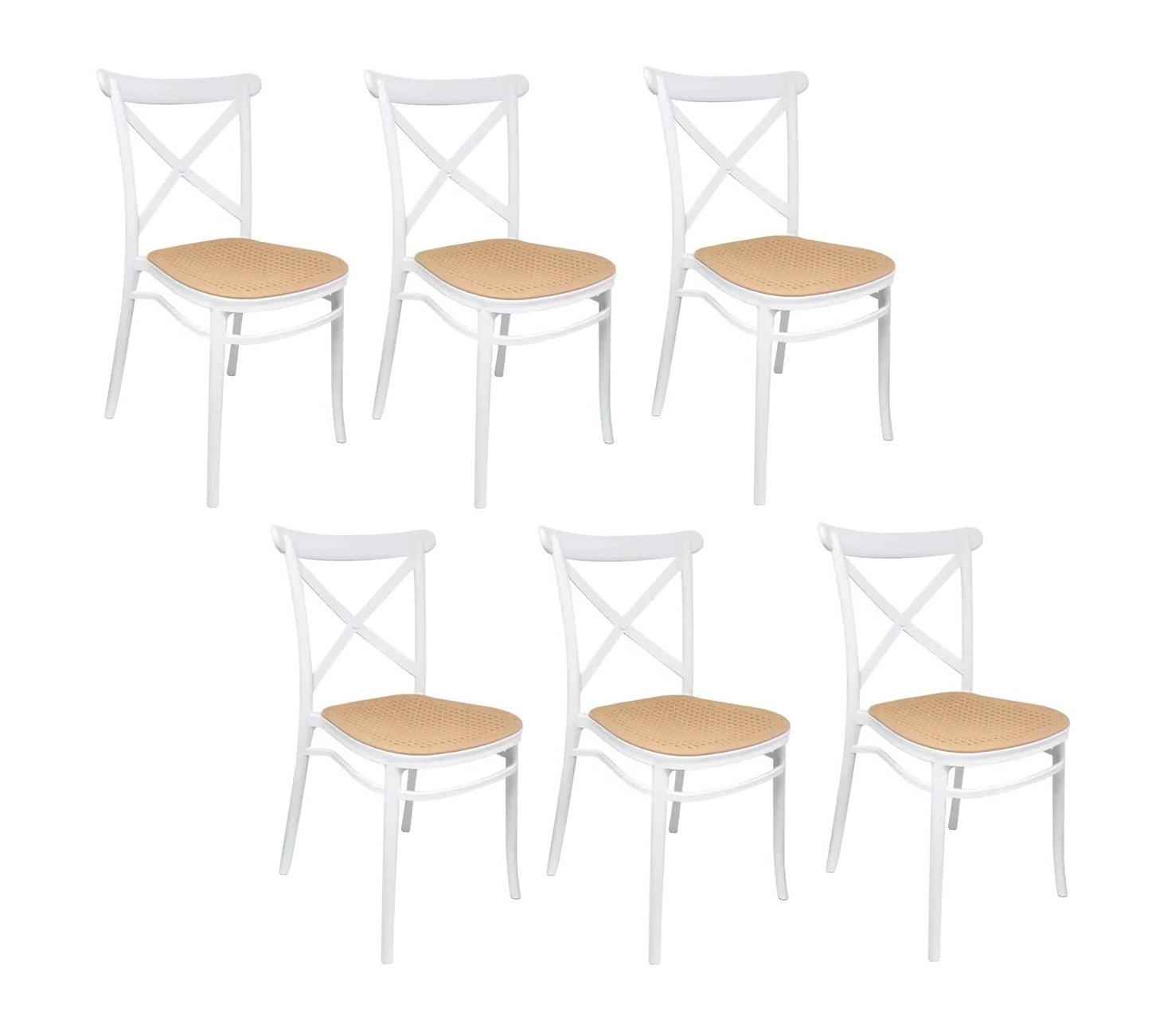 PACK HABITA2 BLANCO 6 SILLA CROSSBACK POLIPROPILENO TOP - 1