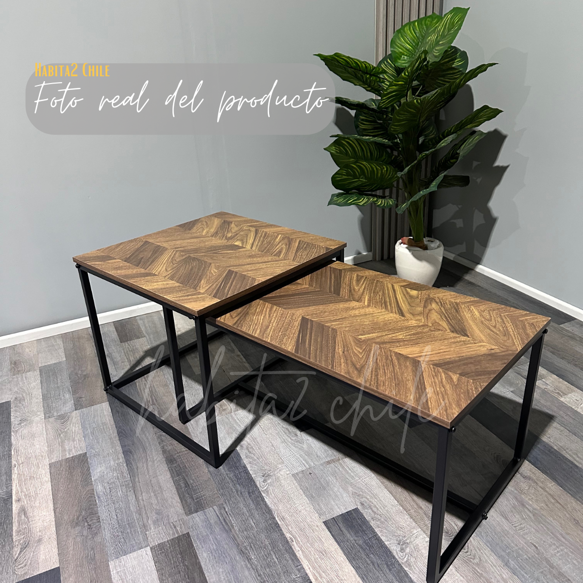 MESA CENTRO HABITA2 RUSTIC RECTANGULAR TIPO NIDO - 2