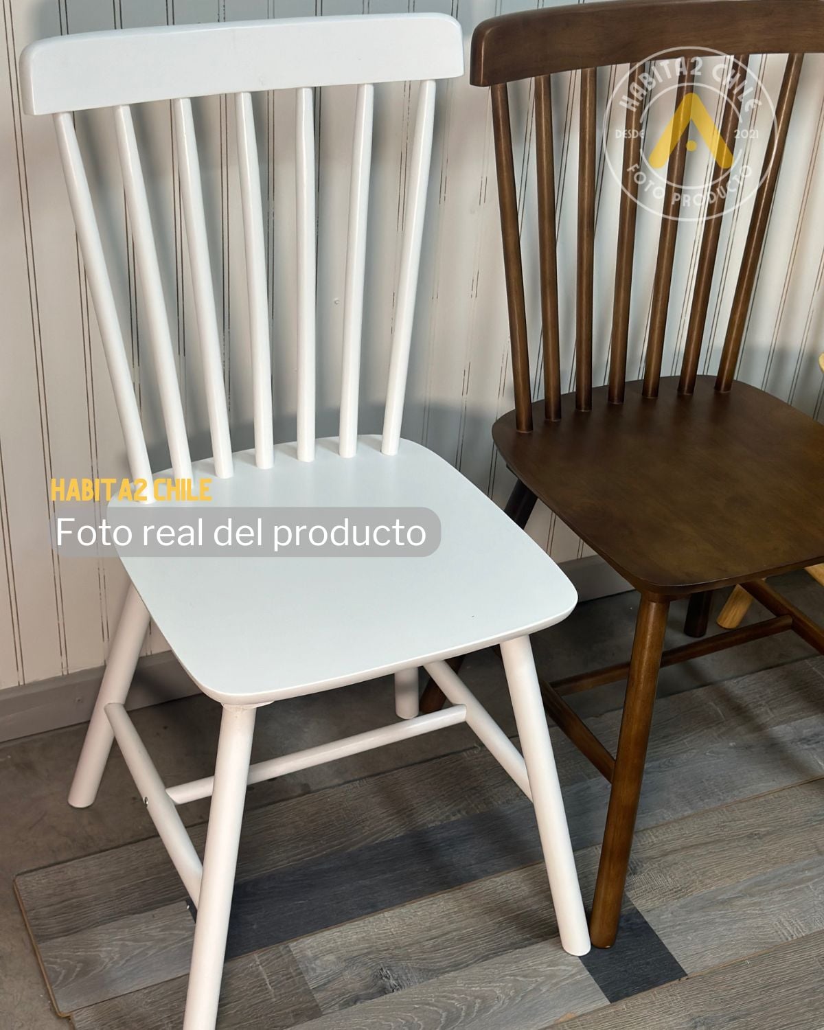 PACK HABITA2 BLANCO 6 SILLA COMEDOR WINDSOR MADERA - 3