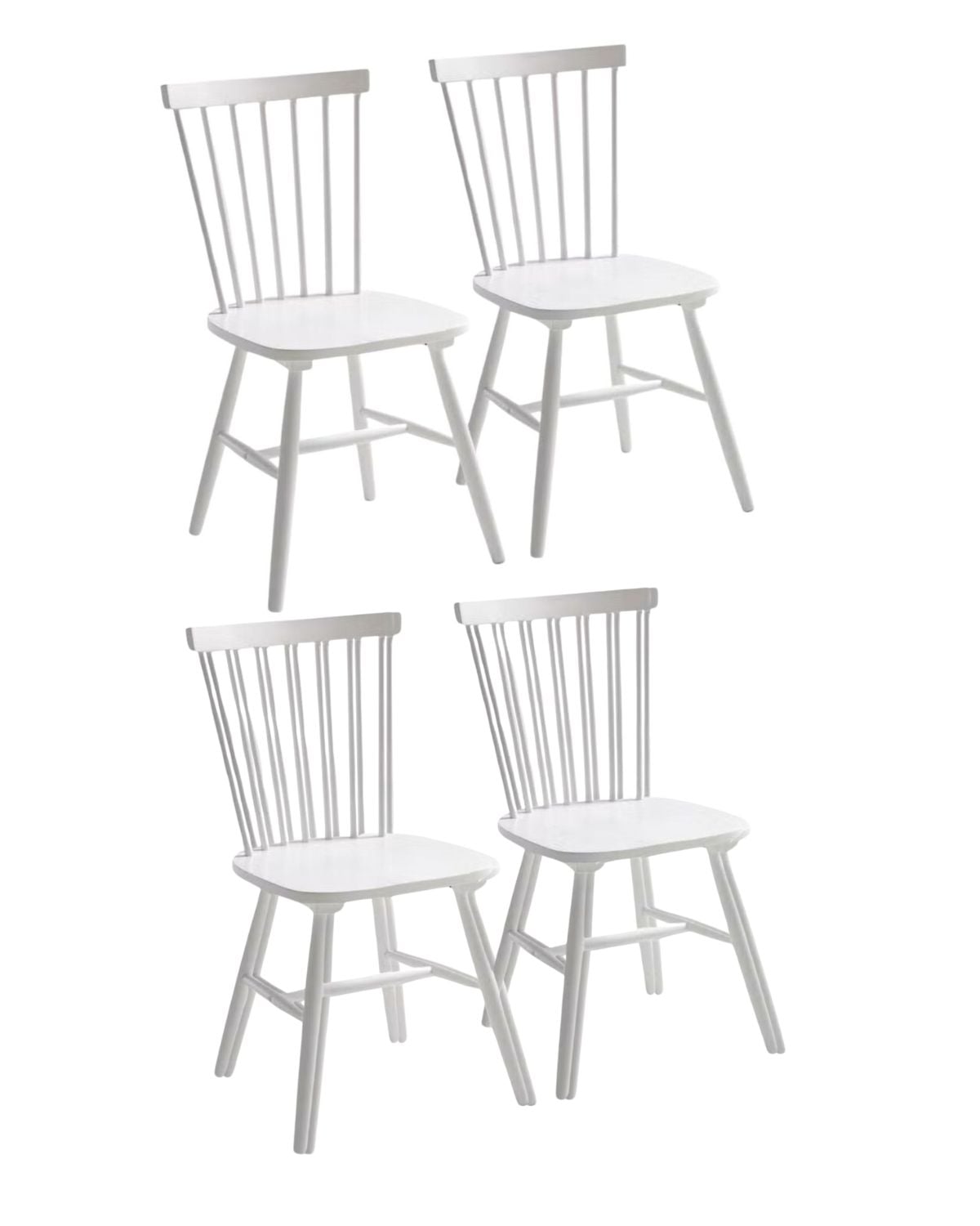 PACK HABITA2 MADERA BLANCO 4 SILLA COMEDOR WINDSOR - 1